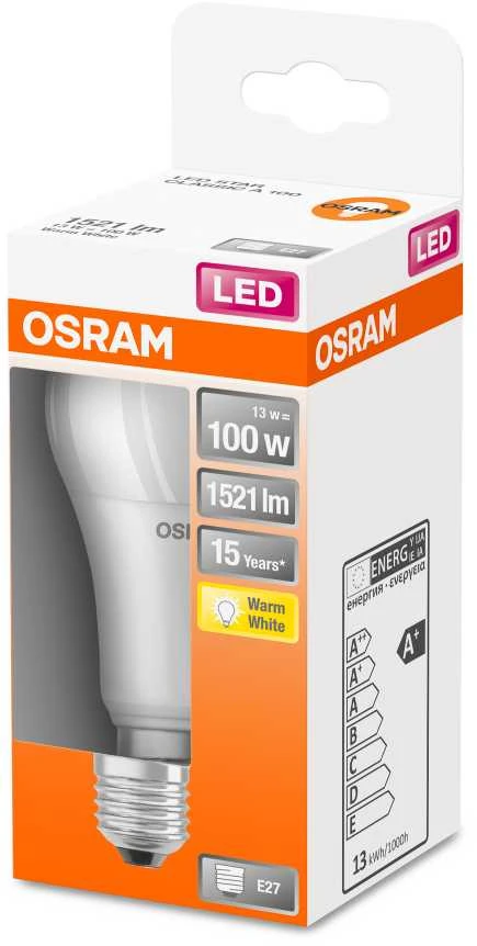 Osram Parathom Classic LED | E27 | 13 W | Šiltas Baltas