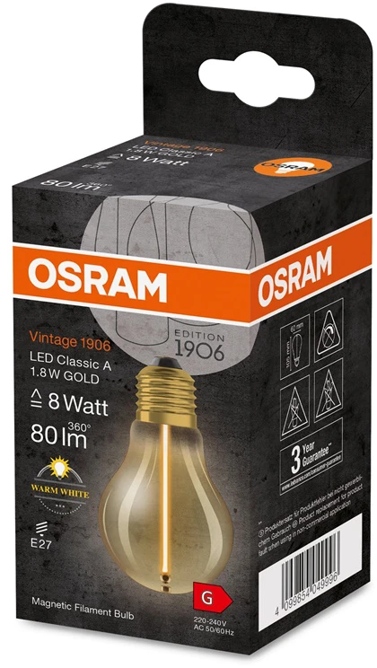 Spuldze Osram LED, A60, 2700 °K, E27, 1.8 W, 80 lm