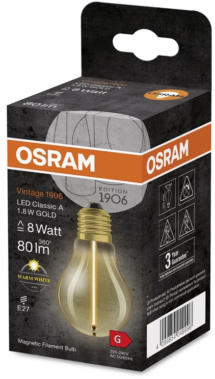 Spuldze Osram LED, A60, 2700 °K, E27, 1.8 W, 80 lm