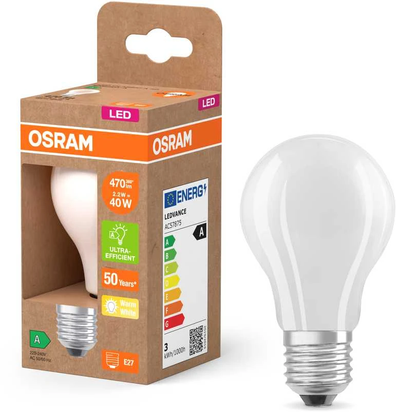 Osram ZAAR LED CLAS FIL CLAS 2.2W 827 FR E27
