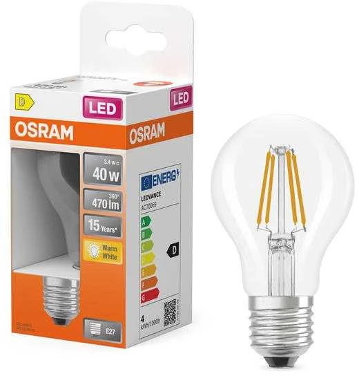 Osram LED lemputė A60 3,4 W E27 2700 K 470 lm