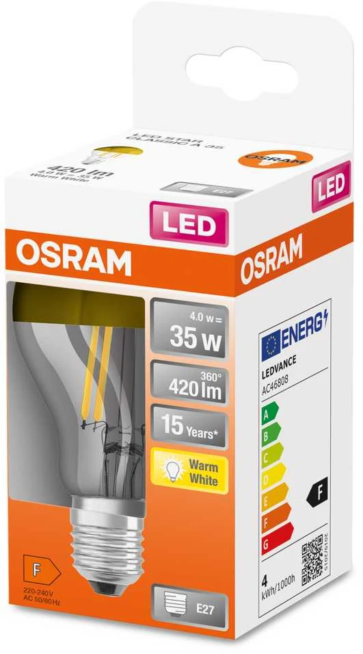 Osram LEMP LED A60 E27 4W 827 420LM AUKS