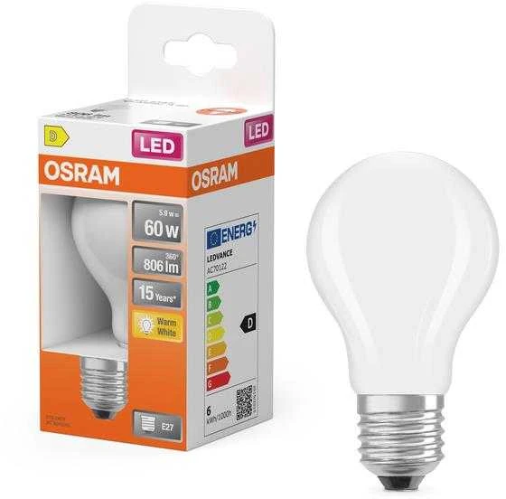 Osram LEMP LED A60 5.9W E27 2700K 806LM MAT