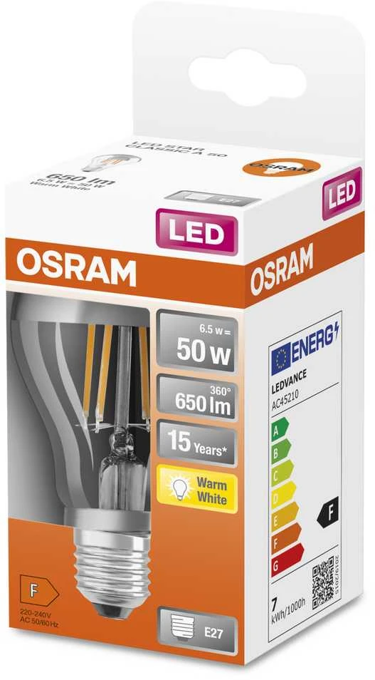 Osram LEMP LED A60 E27 6.5W 827 650LM SID