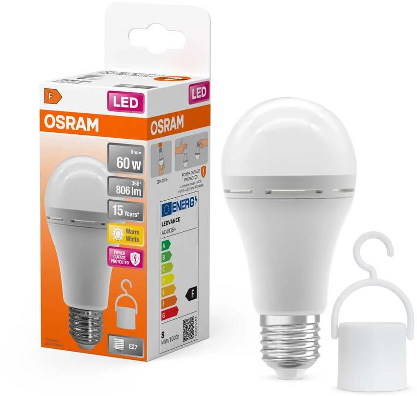 Lemputė Osram LED, A60, 2700 °K, E27, 8 W, 806 lm