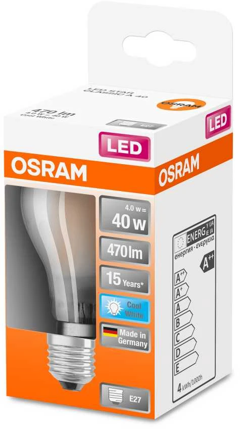 LED lemputė OSRAM, A60, E27, 4 W, 470 lm, 4000 K