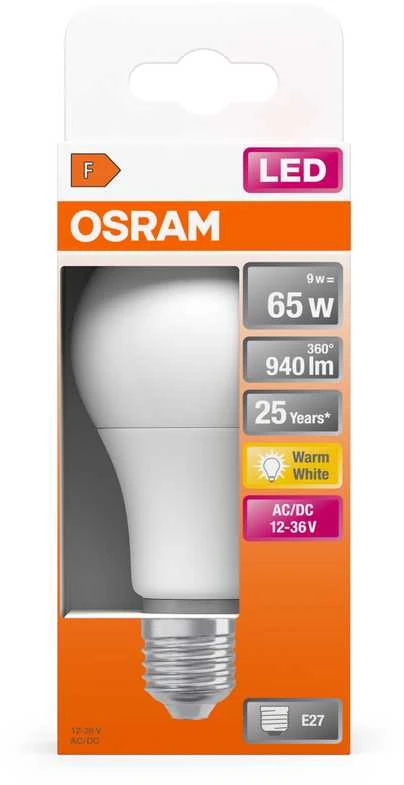 Osram 9W LED lemputė CLASSIC A, E27, baltos matinės sp., 2700K