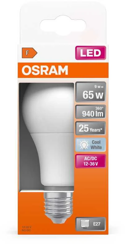 Osram 9W LED lemputė CLASSIC A, E27, baltos matinės sp., 4000K