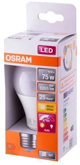 Lemputė Osram LED, A75, 2700 °K, E27, 10 W, 1055 lm