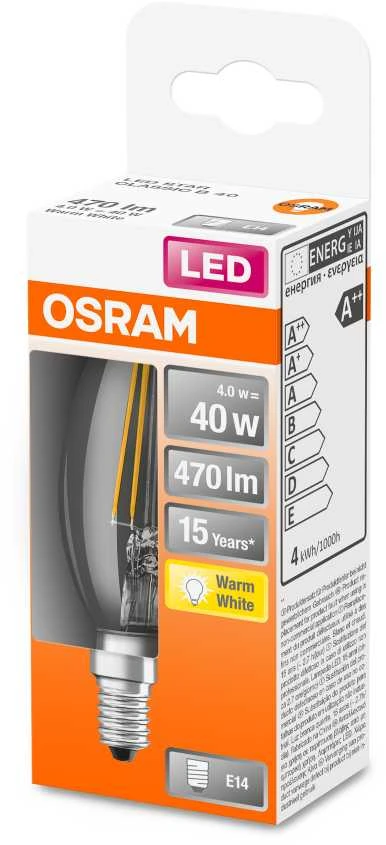 Osram Parathom Classic Filament | E14 | 4 W | Šiltas Baltas