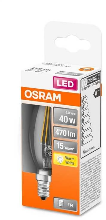 Osram Parathom Classic Filament | E14 | 4 W | Šiltas Baltas
