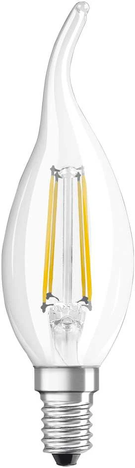 LED lempa Osram Filamentinė, BA35, 4W, E14, 2700K, 470lm