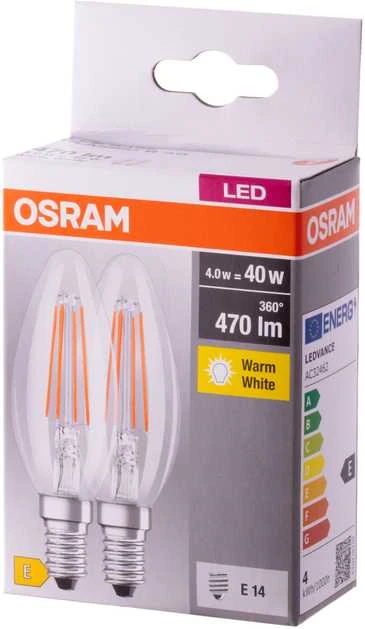 Lemputė Osram LED, B40, šiltai balta, E14, 4 W, 470 lm