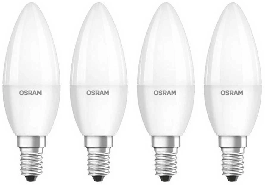 LED lemputės OSRAM BASE CLASSIC, E14, B40, 2700 K, 5,5 W, 470 lm, non-dim, 4 vnt