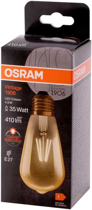 Osram 4W LED lemputė VINTAGE 1906, E27, aukso sp., 2400K