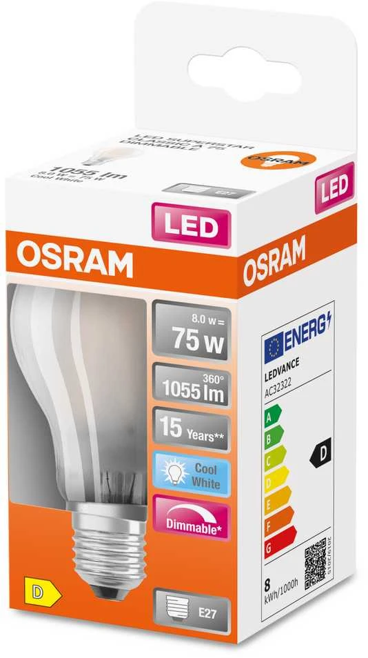 Led lemputė OSRAM 9W/840 E27 4000K
