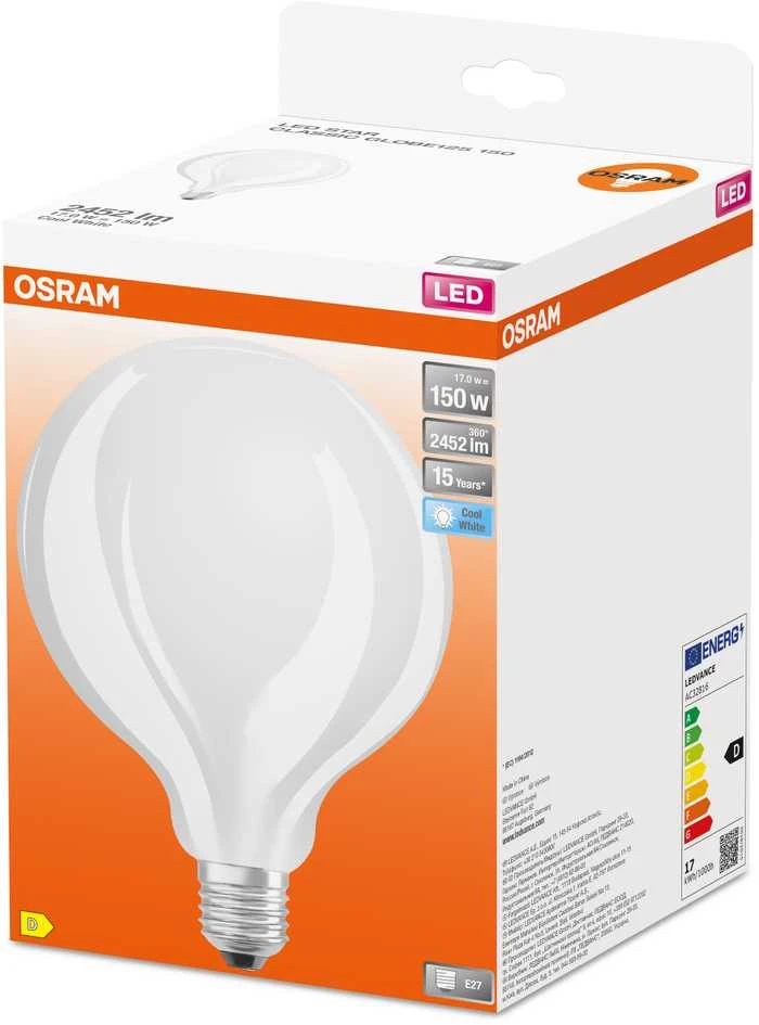 Osram ŻAR.LED GL125 17W 840 FR E27