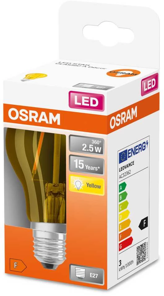 Osram 2,5W LED lemputė ST CLAS A 23 300°, E27, 2200K