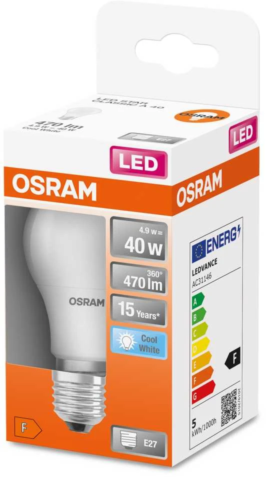 Candellux Lemputė LED E27 5,5W 470LM 4000K OSRAM
