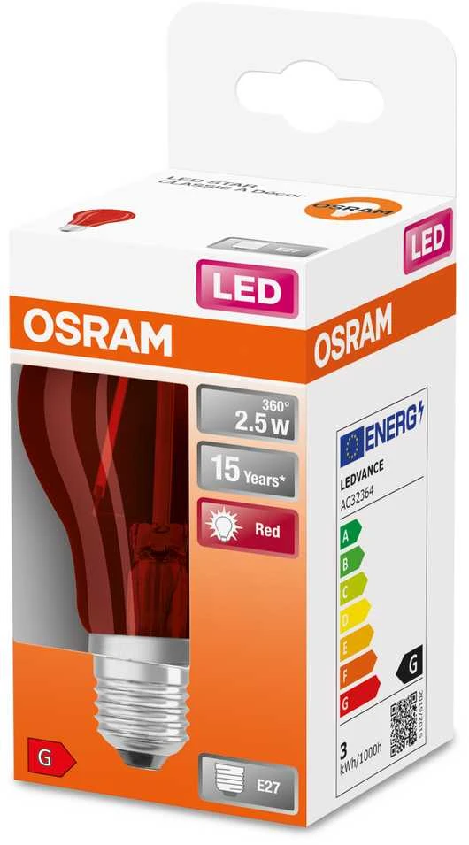 Osram 2,5W LED lemputė ST CLAS A 7 300°, E27, 1000K