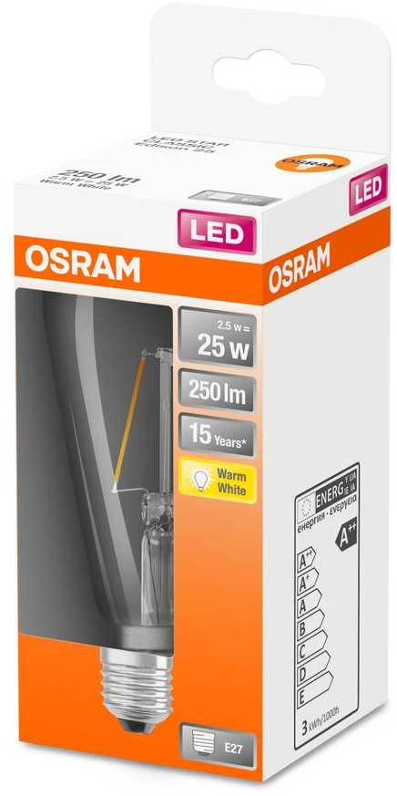 Osram 2,5W LED lemputė LED Retrofit CLASSIC ST, 2700K, E27