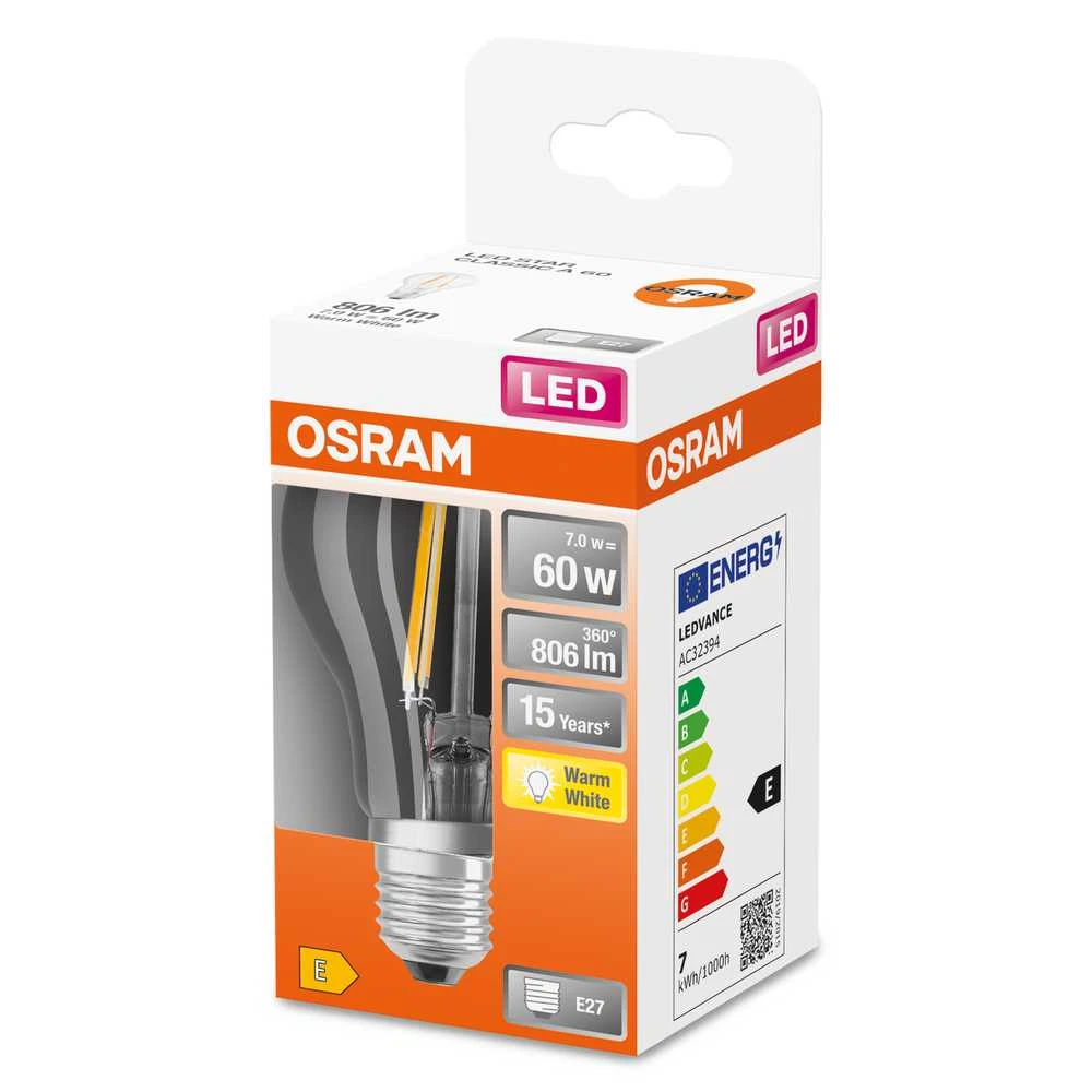 Osram LED 6,5 W 827 CLR E27