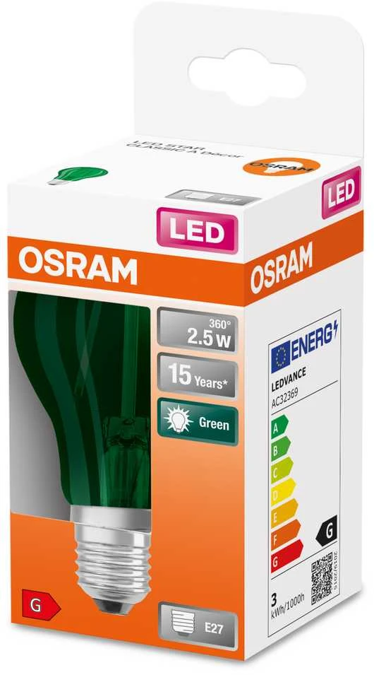 Osram 2,5W LED lemputė ST CLAS A 7 300°, E27, 7500K