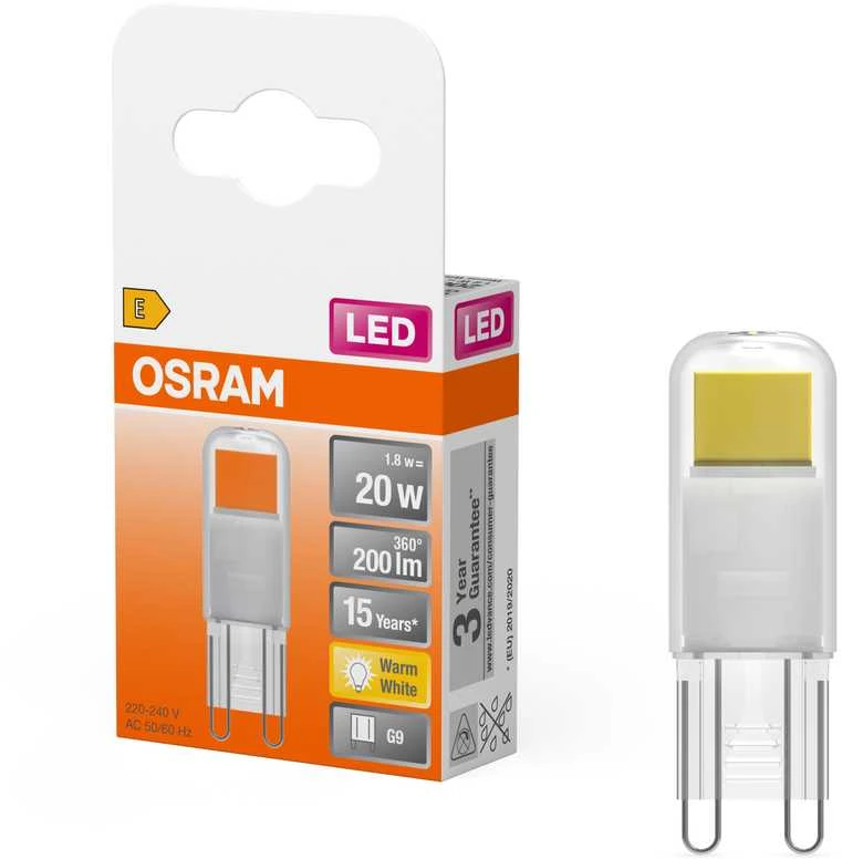 Osram 1,8W LED lemputė, G9, skaidri, 2700K