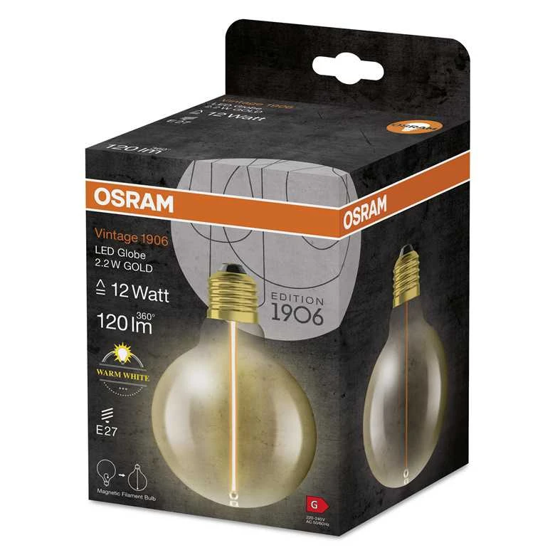 Spuldze Osram LED, G95, 2700 °K, E27, 2.2 W, 120 lm