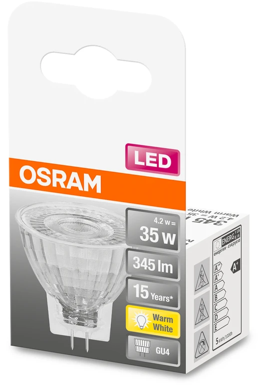 LED lemputė OSRAM, MR11, GU4, 4,2 W, 345 lm, 2700 K