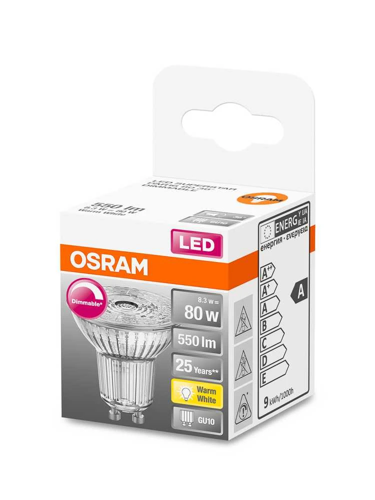Osram 8,3W LED lemputė SUPERSTAR PAR16 36°, 2700K, GU10, dimeriuojama