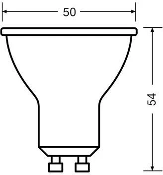 Spuldze Osram LED, PAR16, 2700 °K, GU10, 4.5 W, 350 lm