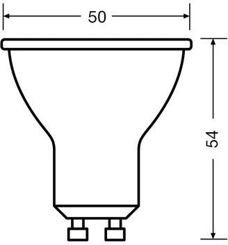 LED lemputė Osram PAR16, 60 °, 4.5W, GU10, 2700K, 350lm, 827
