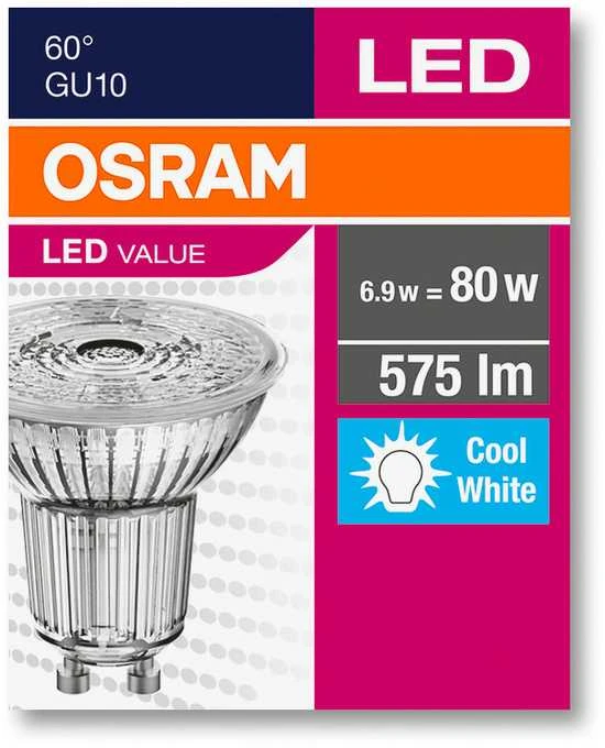 Osram 6,9W LED lemputė, GU10, 4000K