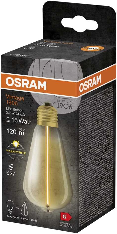 Osram LEMP LED ST60 E27 2.2W 827 120LM AMB MAG
