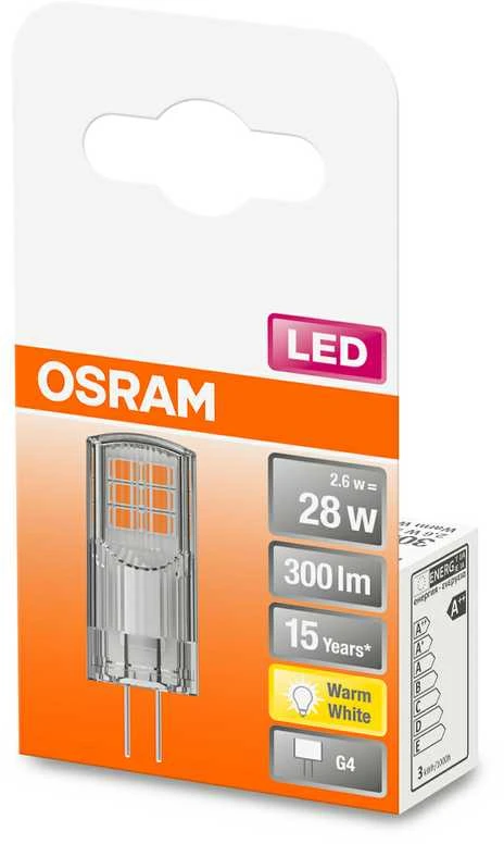Osram LED PIN 12V Clear 28 Non-dim | G4 | 2.2 W | Warm Baltas