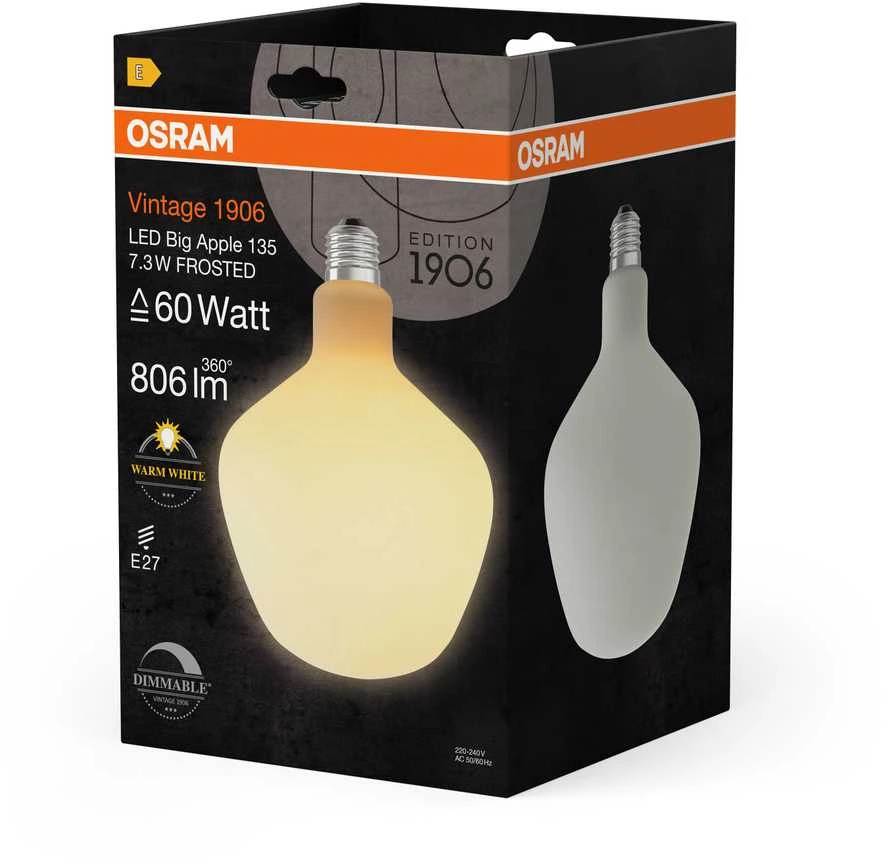Osram LED ŠVIESA VINT CLAS GL DIM 7.3W 827 FR E2