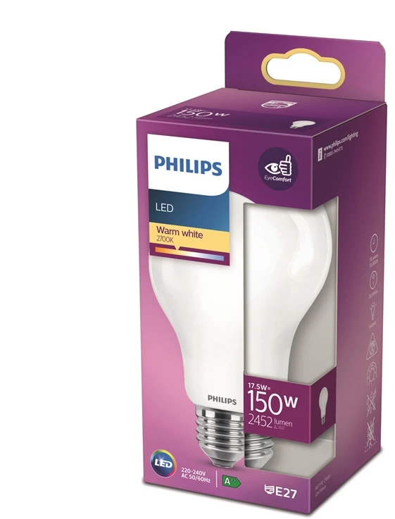 Lemputė Philips LED, A67, 2700 °K, E27, 17.5 W, 2500 lm