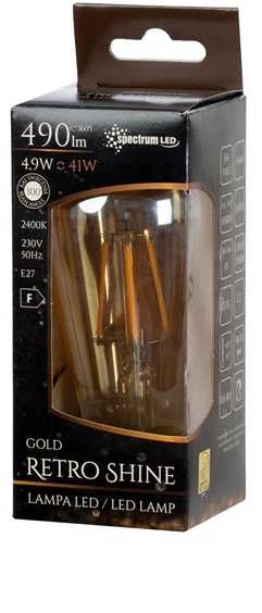 Lemputė Spectrum LED, 2400 °K, E27, 4.9 W, 490 lm