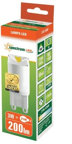 LED lempa Spectrum G9 T5 2,5W 3000K 190LM 17KH