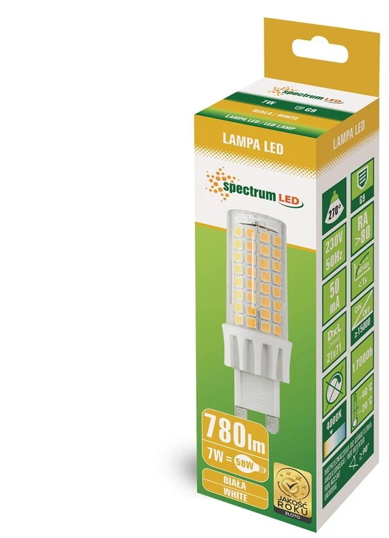 Spuldze Spectrum LED, 4000 °K, G9, 7 W, 780 lm