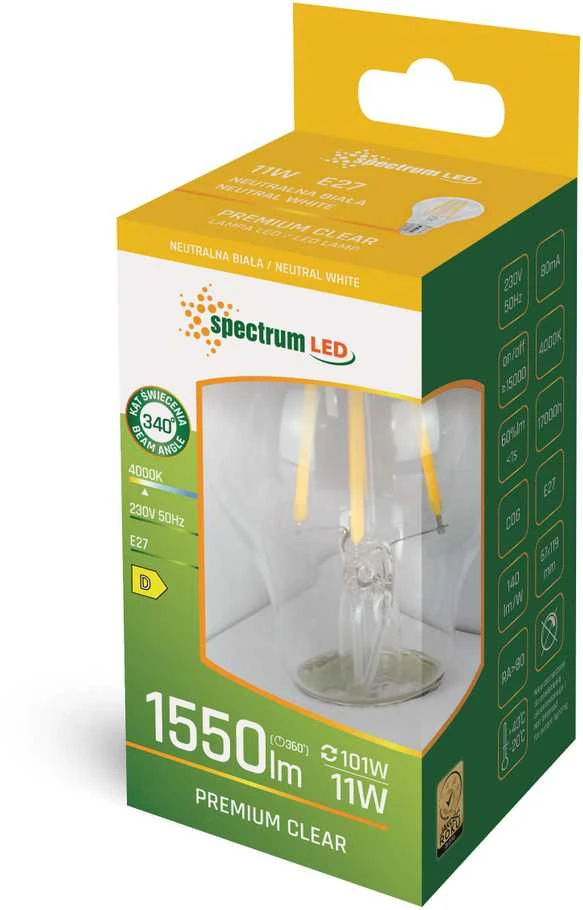 Spectrum LEMPUTĖ LED E27 A60 11W 4000K 1550LM FL