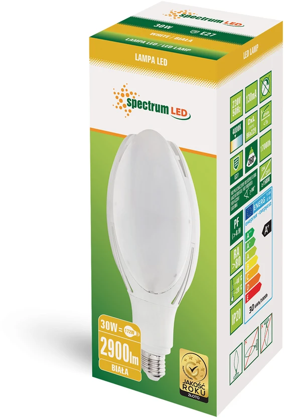 Spuldze Spectrum LED, B12, 4000 °K, E27, 30 W, 3200 lm