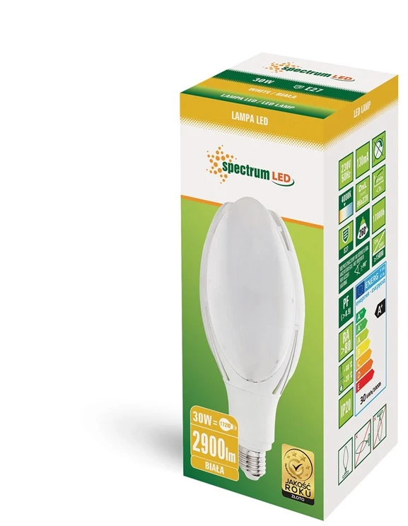 Spuldze Spectrum LED, B12, 4000 °K, E27, 30 W, 3200 lm