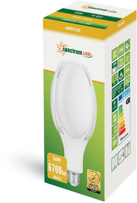 Spectrum LED lemputė E27 PARK 50W 4000K 5350LM IP20