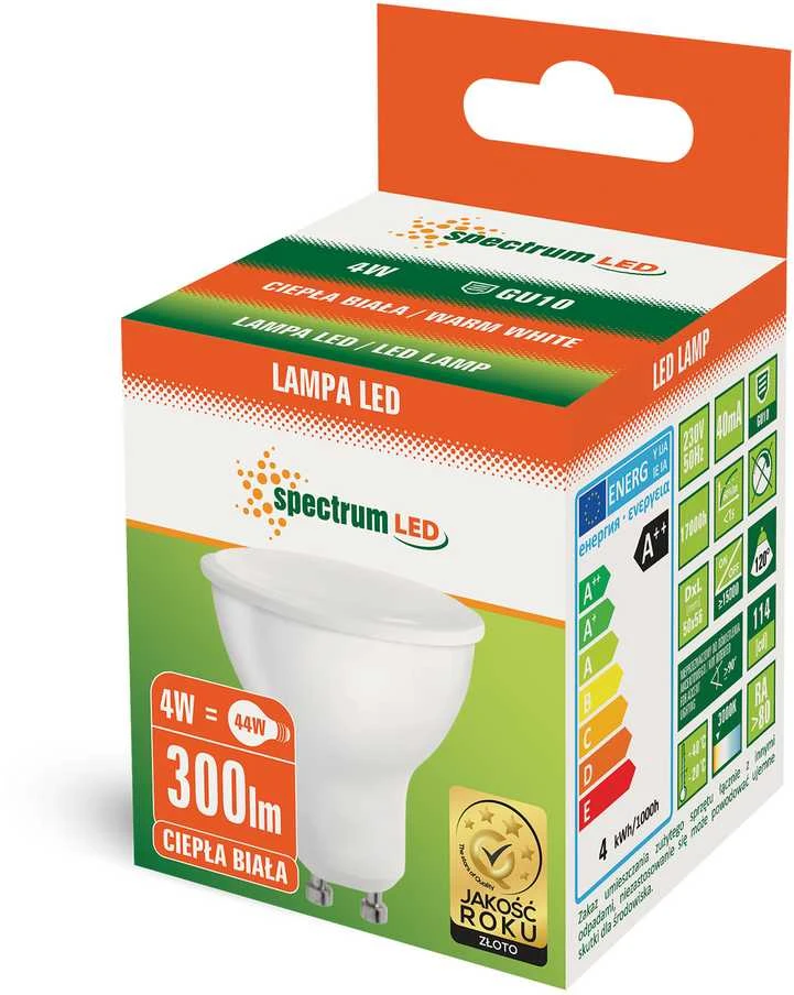Spectrum LED lemputė GU10 MR16 4W 3000K 300LM 110°