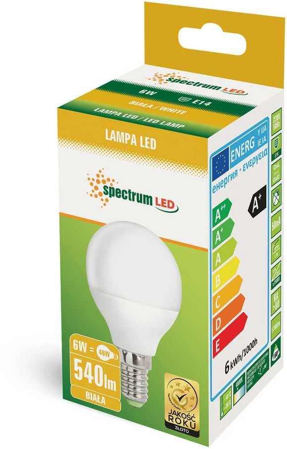 Lemputė Spectrum LED, P45, E14, 6W, 540LM, 4000K