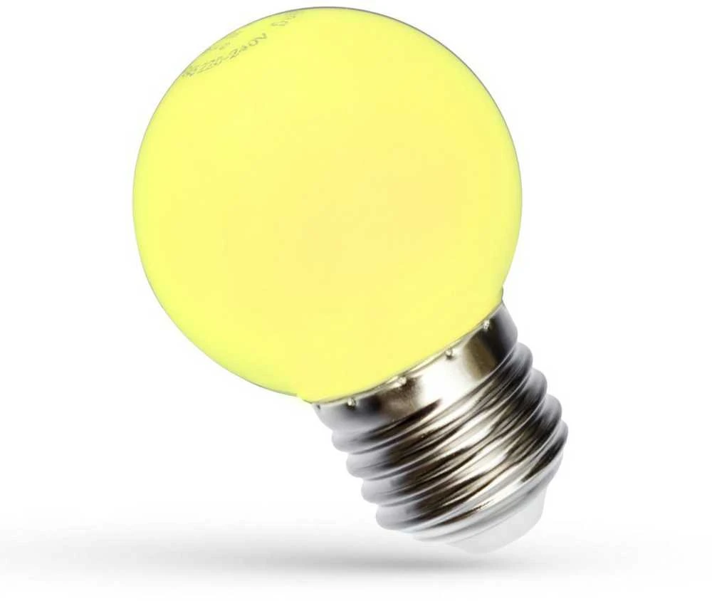 LED lempa, Spectrum, P45, 1W, E27, geltonos spalvos