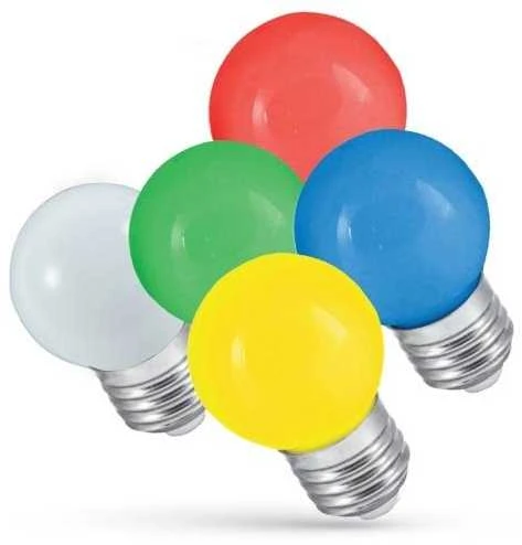 LED lempa, Spectrum, P45, 1W, E27, raudonos spalvos