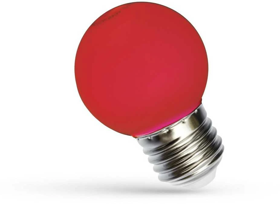 LED lempa, Spectrum, P45, 1W, E27, raudonos spalvos